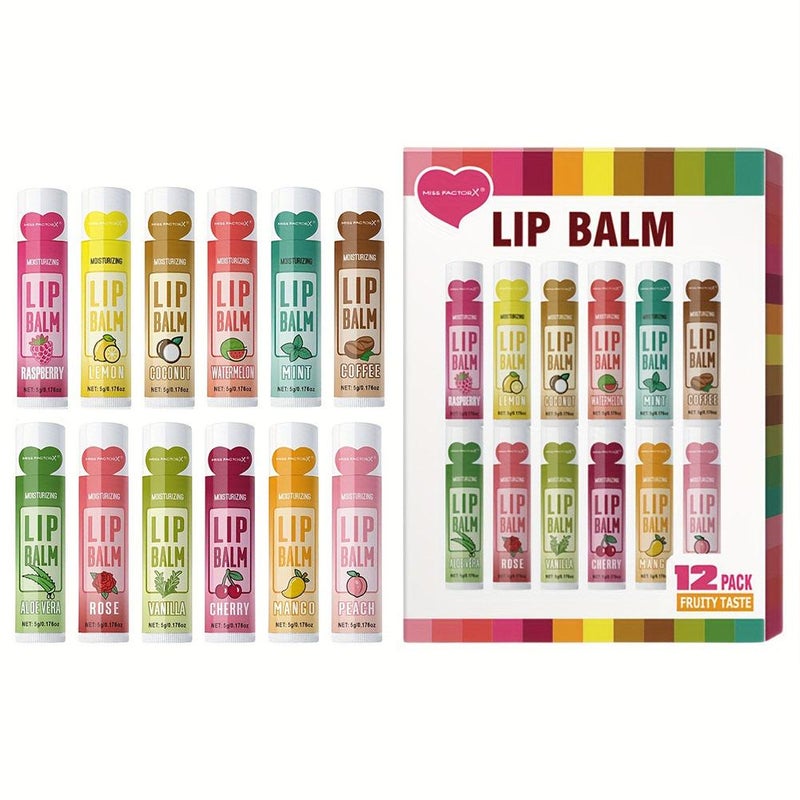 For cross-border export only. 12pcs/box lip tint set, 12 colors, 5g, long-lasting moisturizing, hydrating, and brightening.